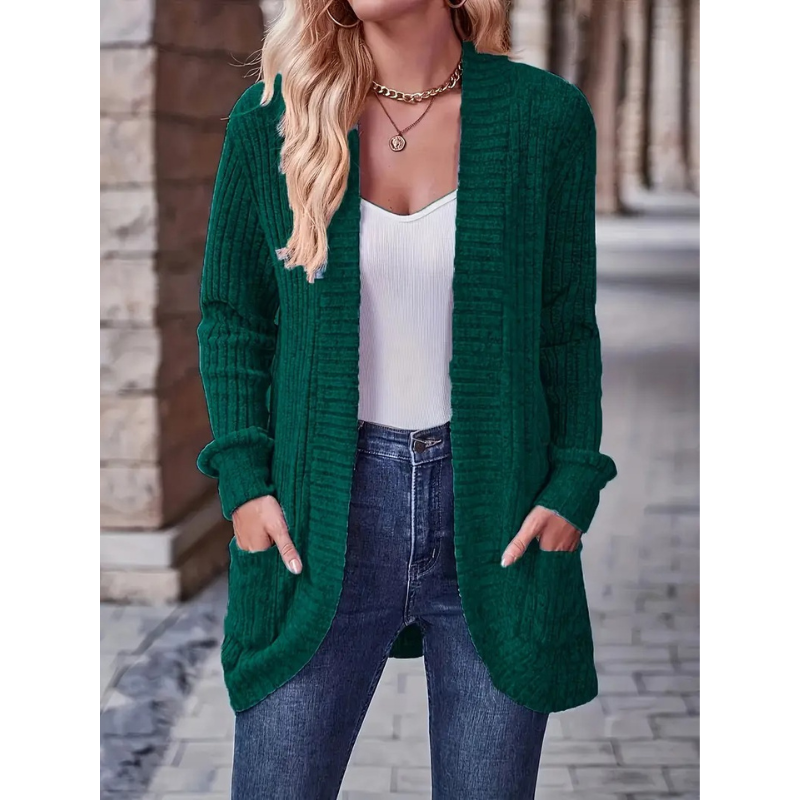 Cardigan Uni avec Poches